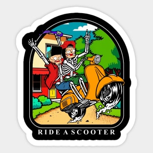 ride a scooter Sticker